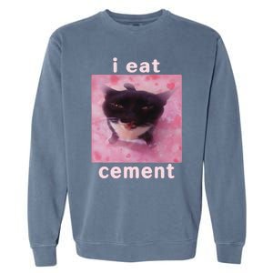 I Eat Cement Cat Garment-Dyed Sweatshirt