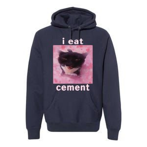 I Eat Cement Cat Premium Hoodie