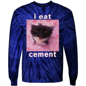 I Eat Cement Cat Tie-Dye Long Sleeve Shirt