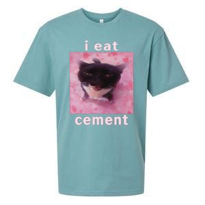 I Eat Cement Cat Sueded Cloud Jersey T-Shirt