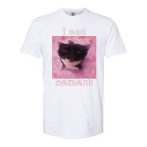 I Eat Cement Cat Softstyle CVC T-Shirt