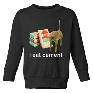 I Eat Cement Cursed Cat Funny Oddly Specific Dank Meme Gift Toddler Sweatshirt