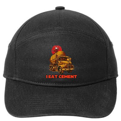 I Eat Cement Japanese Vintage Weird Funny Purr Samurai Meme 7-Panel Snapback Hat