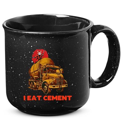 I Eat Cement Japanese Vintage Weird Funny Purr Samurai Meme 15oz Campfire Ceramic Mug