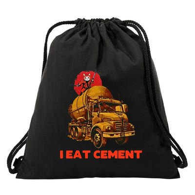 I Eat Cement Japanese Vintage Weird Funny Purr Samurai Meme Drawstring Bag
