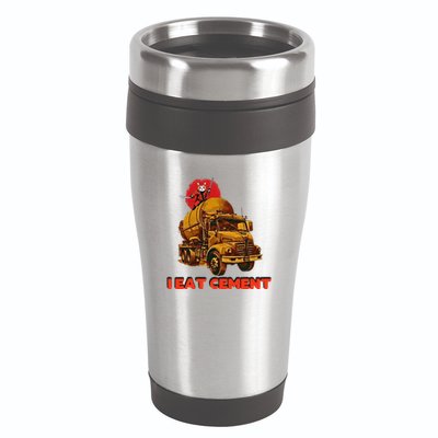 I Eat Cement Japanese Vintage Weird Funny Purr Samurai Meme 16oz Travel Tumbler