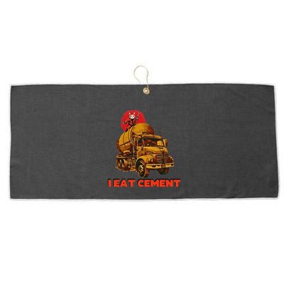 I Eat Cement Japanese Vintage Weird Funny Purr Samurai Meme Large Microfiber Waffle Golf Towel