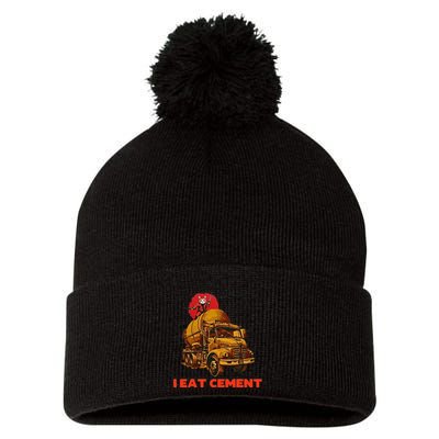 I Eat Cement Japanese Vintage Weird Funny Purr Samurai Meme Pom Pom 12in Knit Beanie