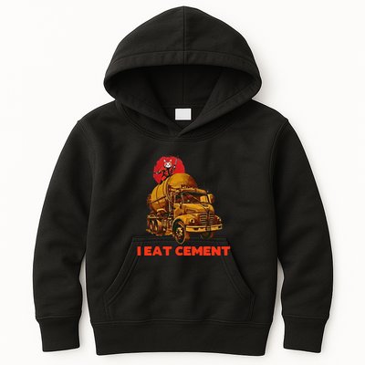 I Eat Cement Japanese Vintage Weird Funny Purr Samurai Meme Kids Hoodie
