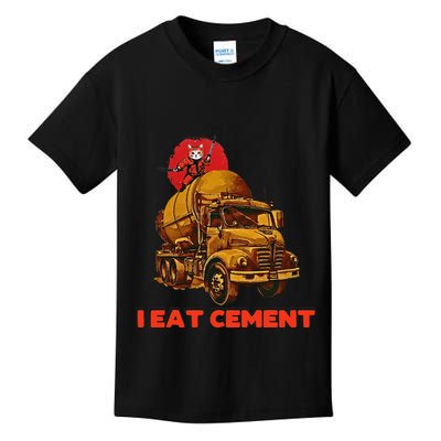 I Eat Cement Japanese Vintage Weird Funny Purr Samurai Meme Kids T-Shirt