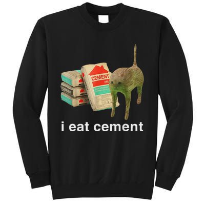 I Eat Cement Cursed Cat Funny Oddly Specific Dank Meme Sweatshirt