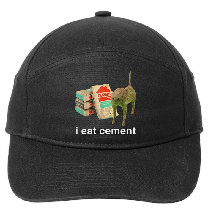 I Eat Cement Cursed Cat Funny Oddly Specific Dank Meme 7-Panel Snapback Hat