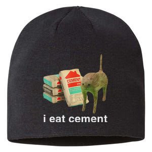 I Eat Cement Cursed Cat Funny Oddly Specific Dank Meme Sustainable Beanie