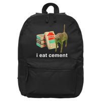 I Eat Cement Cursed Cat Funny Oddly Specific Dank Meme 16 in Basic Backpack