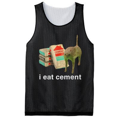 I Eat Cement Cursed Cat Funny Oddly Specific Dank Meme Mesh Reversible Basketball Jersey Tank