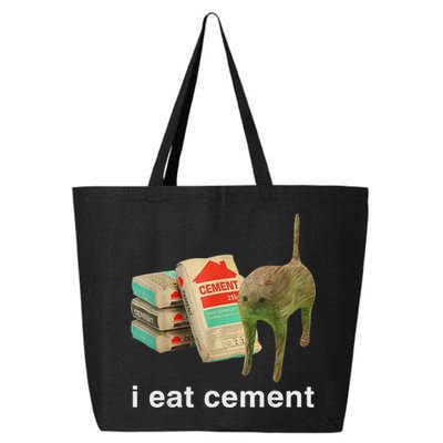 I Eat Cement Cursed Cat Funny Oddly Specific Dank Meme 25L Jumbo Tote