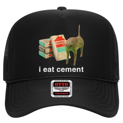 I Eat Cement Cursed Cat Funny Oddly Specific Dank Meme Trucker Hat