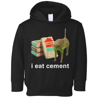 I Eat Cement Cursed Cat Funny Oddly Specific Dank Meme Toddler Hoodie