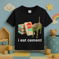 I Eat Cement Cursed Cat Funny Oddly Specific Dank Meme Toddler T-Shirt