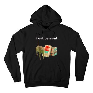 I Eat Cement Cursed Cat Funny Oddly Specificc Hoodie