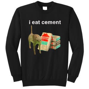 I Eat Cement Cursed Cat Funny Oddly Specificc Sweatshirt