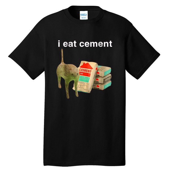 I Eat Cement Cursed Cat Funny Oddly Specificc Tall T-Shirt