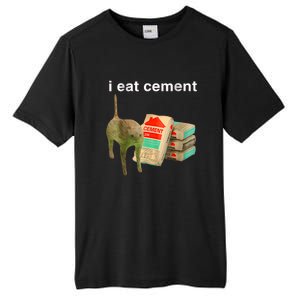 I Eat Cement Cursed Cat Funny Oddly Specificc Tall Fusion ChromaSoft Performance T-Shirt