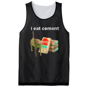 I Eat Cement Cursed Cat Funny Oddly Specificc Mesh Reversible Basketball Jersey Tank