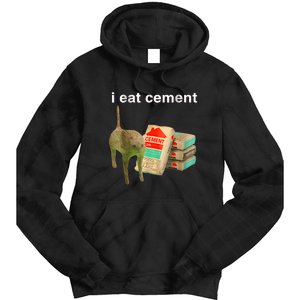 I Eat Cement Cursed Cat Funny Oddly Specificc Tie Dye Hoodie