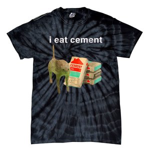 I Eat Cement Cursed Cat Funny Oddly Specificc Tie-Dye T-Shirt