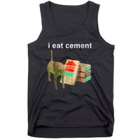 I Eat Cement Cursed Cat Funny Oddly Specificc Tank Top