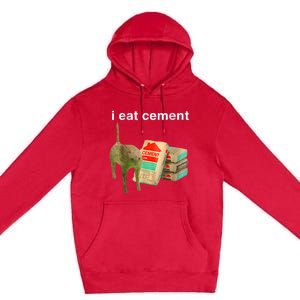 I Eat Cement Cursed Cat Funny Oddly Specificc Premium Pullover Hoodie