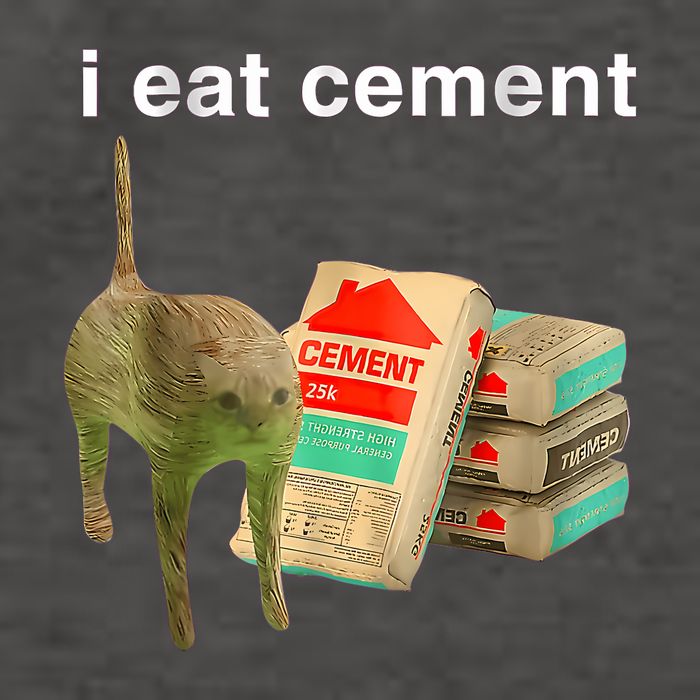 I Eat Cement Cursed Cat Funny Oddly Specificc Vector Backpack