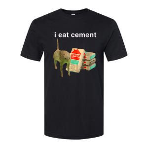 I Eat Cement Cursed Cat Funny Oddly Specificc Softstyle CVC T-Shirt