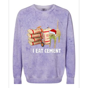 I Eat Cement Funny Meme Cat Lovers Colorblast Crewneck Sweatshirt