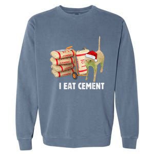 I Eat Cement Funny Meme Cat Lovers Garment-Dyed Sweatshirt