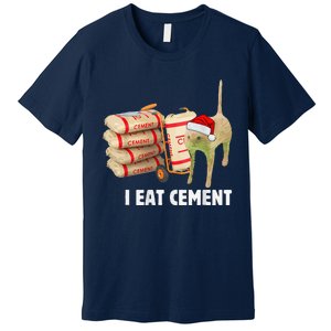 I Eat Cement Funny Meme Cat Lovers Premium T-Shirt