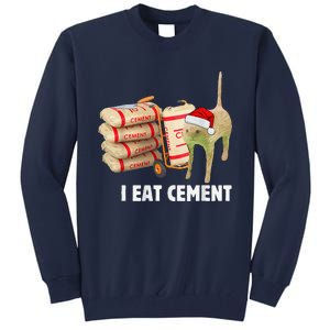 I Eat Cement Funny Meme Cat Lovers Tall Sweatshirt