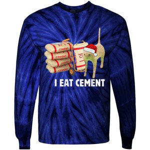 I Eat Cement Funny Meme Cat Lovers Tie-Dye Long Sleeve Shirt