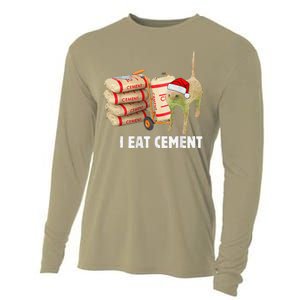 I Eat Cement Funny Meme Cat Lovers Cooling Performance Long Sleeve Crew