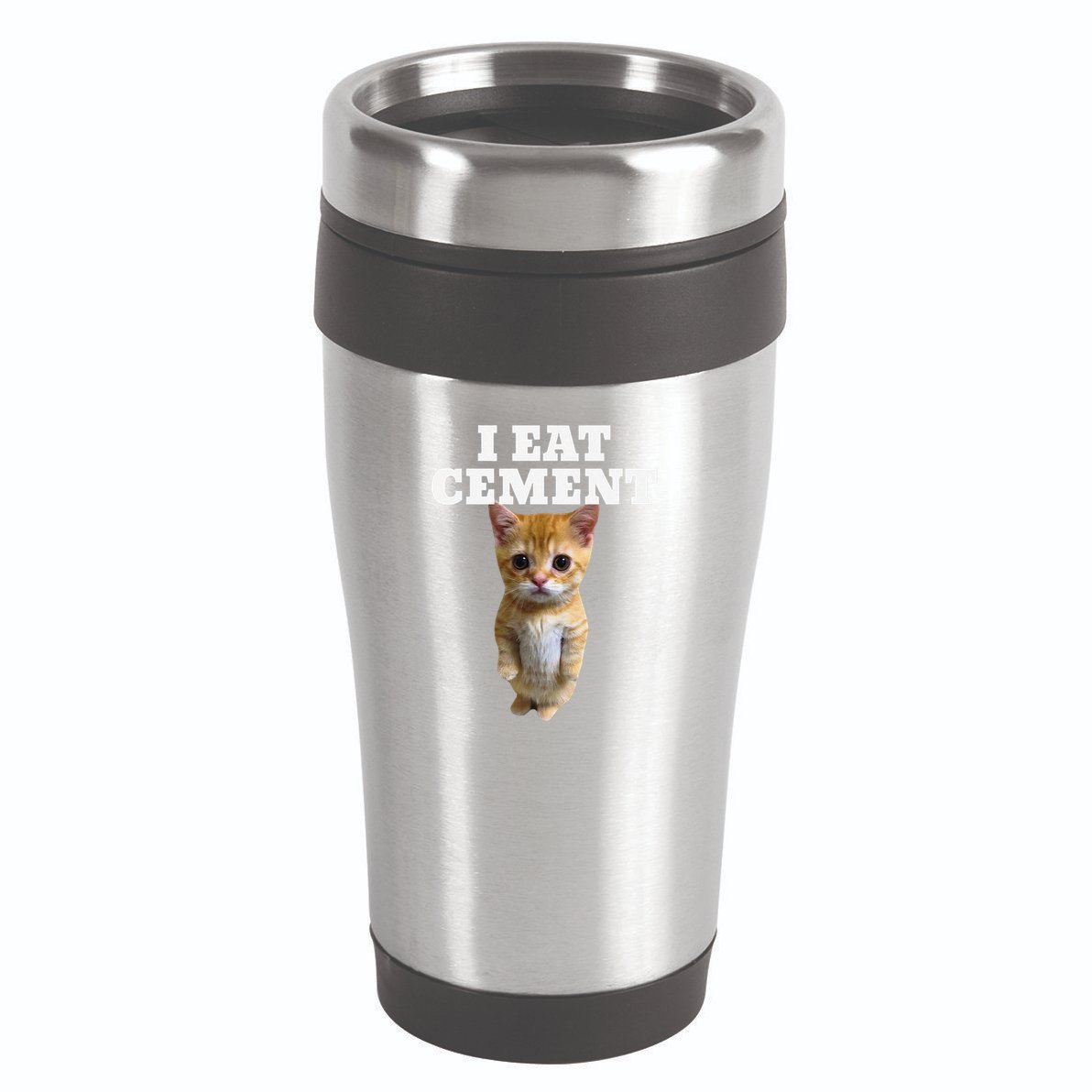 I Eat Cement Cat Meme 16oz Travel Tumbler