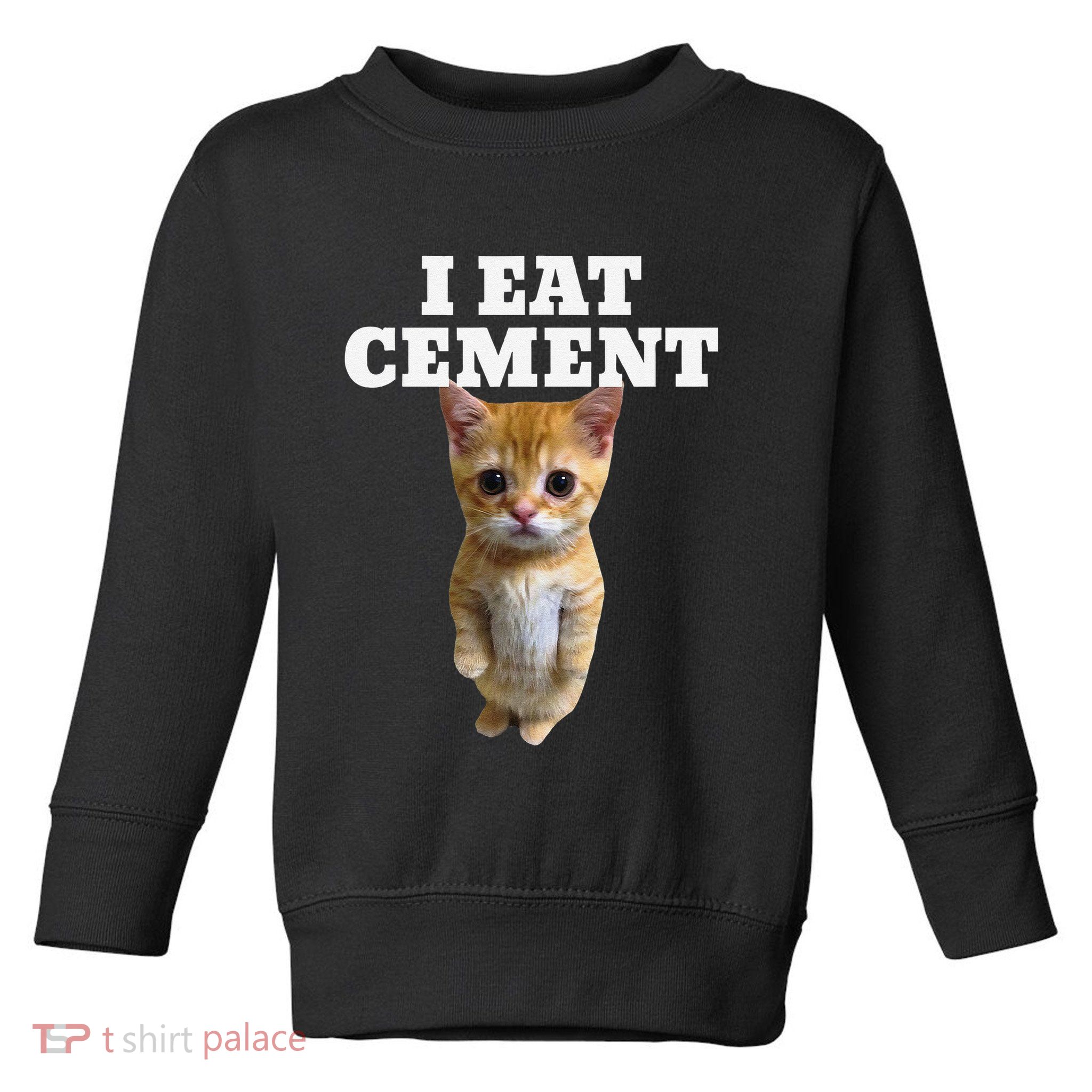 I Eat Cement Cat Meme Toddler Sweatshirt