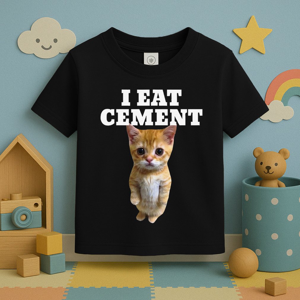 I Eat Cement Cat Meme Toddler T-Shirt