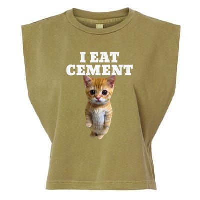 I Eat Cement Cat Meme Garment-Dyed Women's Muscle Tee