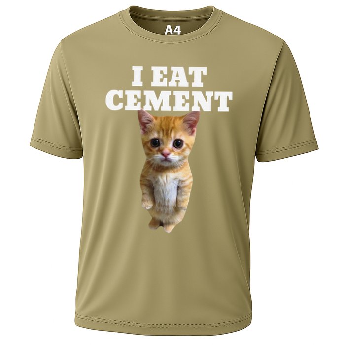 I Eat Cement Cat Meme Cooling Performance Crew T-Shirt