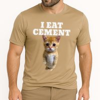 I Eat Cement Cat Meme Cooling Performance Crew T-Shirt