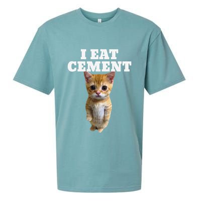 I Eat Cement Cat Meme Sueded Cloud Jersey T-Shirt