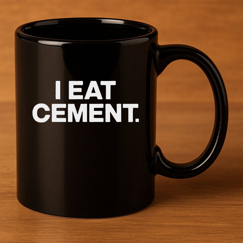 I Eat Cement 11oz C Handle Ceramic Mug