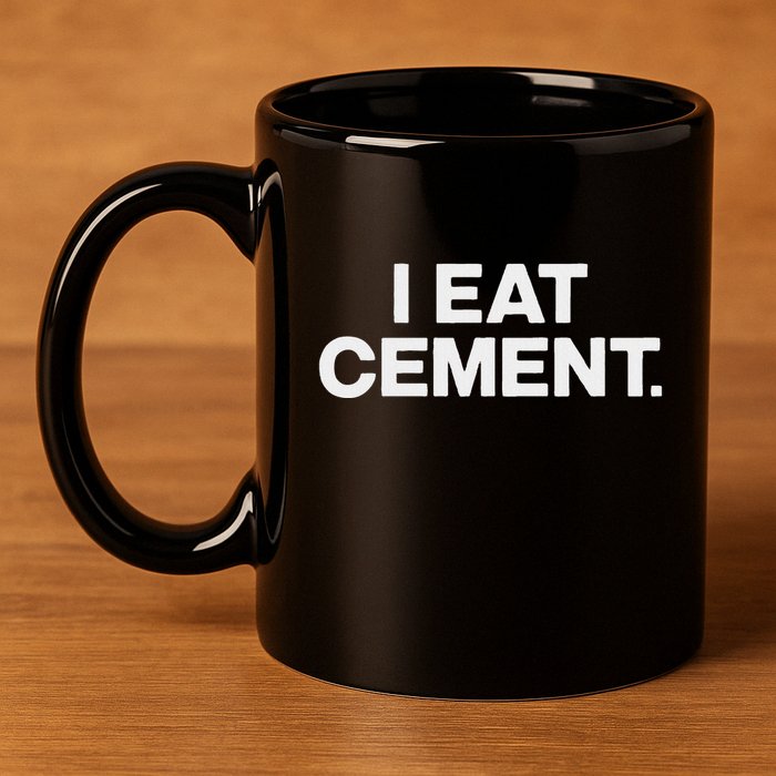 I Eat Cement 11oz C Handle Ceramic Mug