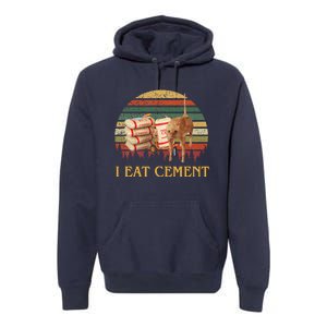 I Eat Cement Cursed Cat Funny Oddly Specific Meme Premium Hoodie